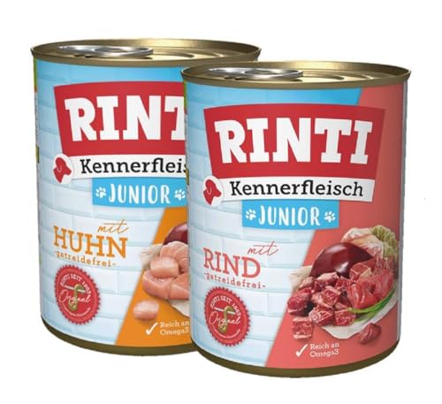 Rinti Kennerfleisch Multipack Junior 24 x 800 g mit Huhn und Rind