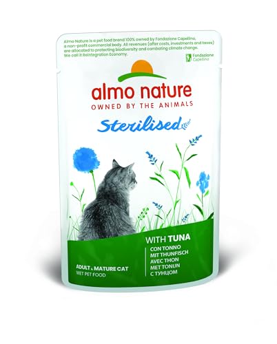 almo nature Holistic Sterilised Katzenfutter Nassfutter für ausgewachsene Katzen mit Thunfisch. 30er Pack 30 x 70g