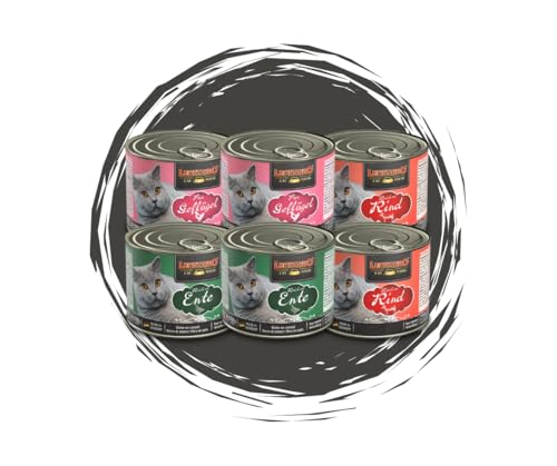 Leonardo Quality Selection Klassiker Mix 6x200g Katzen Nassfutter Ente Rind Geflügel Pur Premium Katzenfutter ohne Getreide hoher Fleischanteil naturbelassen lecker