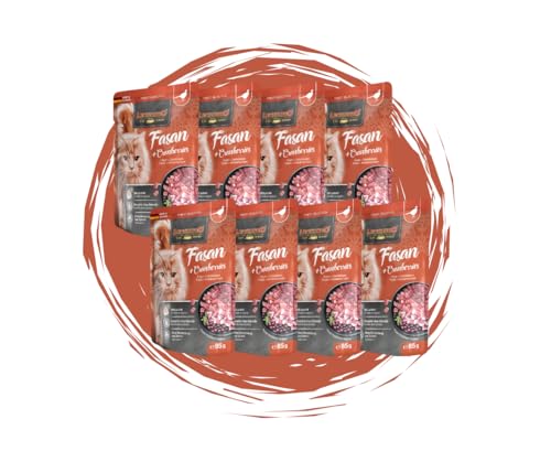 Leonardo Frischebeutel 8x85 g - Katzenfutter - Nassfutter - Multi Bundle - Sparpaket - Pouch - Verschiedene Sorten 8X Fasan Cranberries