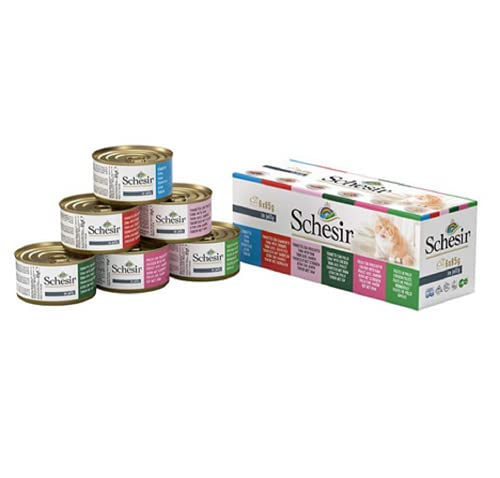 Schesir - Mixpack 12 x 85g - Jelly 6 Sorten Katzenfutter nass Dose