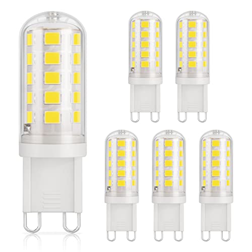 DiCUNO G9 Lampe kaltweiÃŸ 6000K Leuchtmittel 3W entspricht 30W 40W Halogenlampe G9 GlÃ¼hbirne 430 Lumen kein Flackern nicht dimmbar Enegiesparende G9 kleine Birne 6er Set