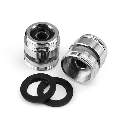 HJIAMA Gartenschlauch Adapter Wasserhahn 2 Stück Wasserhahn Adapter 360 Drehung M22 Bis M24 Außengewinde mit Gummidichtung Wasserhahn Adapter Gartenschlauch für Küche Bad Waschbecken