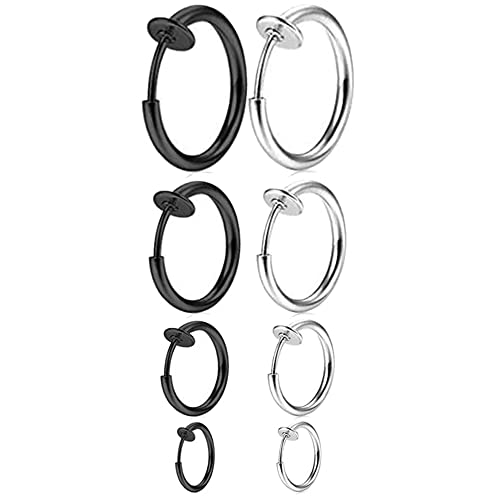 Hoop Ohrclips Schritt Durchmesser Kreis Ohrring Punk Clip Stealth Spring Kleine einziehbare Ringmanschette Ohrring Creolen Convenient and Attractive