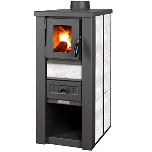 ProTermo Lava Ceramic Weiß   6 5 Heizleistung   35x44x78 cm Holzofen Schamottsteine Sichtfenster Holz Kamin   Bauart 2