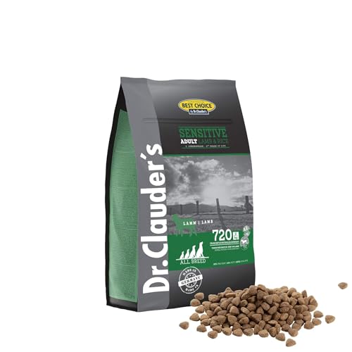 DR.CLAUDER S - Best Choice Sensitive Adult Trockenfutter für ausgewachsene Sensible Hunde zur Förderung der Verdauung und Vitalität. Alleinfutter im Beutel 350g Lamm Reis