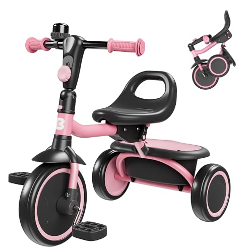 besrey Kleinkinder Klingel Alter 24 Monate bis 5 Kleinkinderfahrrad für 2 5 Jährige Geschenke Spielzeug für Jungen Mädchen Rosa