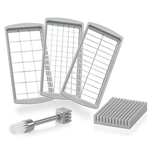 Genius Nicer Dicer Fun Zubehör Messereinsatz 5teilig - Messer mit dem Nicer Dicer Fun Fassung 1750 ml kompatibel Scheiben Streifen mittelgroße große Würfel Stifte