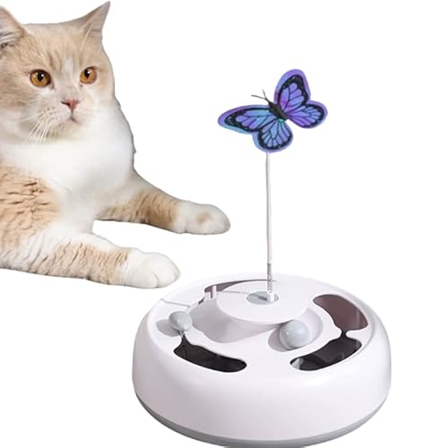 Ayolofei 3-in-1 Katzenspielzeug Selbstbeschäftigung Interaktives Spielzeug für Katzen Spielzeug Katze Interaktives Katzenspielzeug mit Simulation von Schmetterlingen Cheerble Wicked Ball