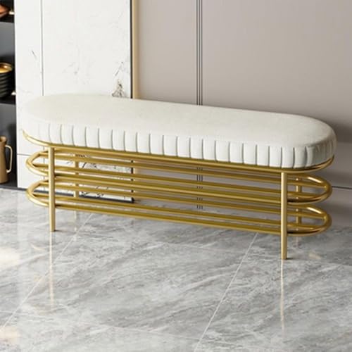 WJIANBIN Schuhregal mit Sitzbank 3-Tier Schuhregal mit Sitzbank Stabiles Schuhbank aus Metall mit gepolsterte Sitz für Flur Eingang Bad Wohnzimmer Diele