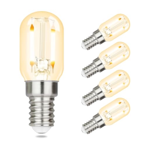 GBLY E14 LED Warmweiss Glühbirne - 4 Pack - Vintage LED Lampen T22 Retro Birne 2W 2700K Warmweiß Edison Leuchtmittel E14 Lampenfassung Kühlschranklampe Light Bulb Energiesparlampe - Nicht Dimmbar