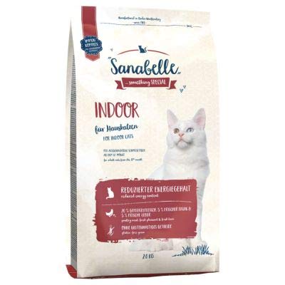 Sanabelle Indoor glutenfreies und ausgewogenes Trockenfutter geeignet für Indoor ausgewachsene Katzen mit hohem Proteinanteil reduzierter Energiezusammensetzung und natürlichen Antioxidantien 2kg
