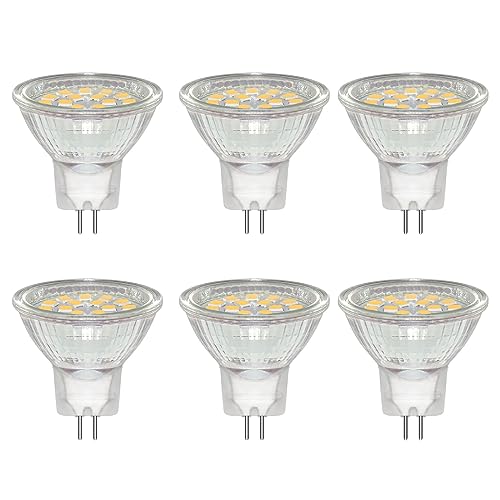 Caldarax 6 Stück GU4 MR11 3W LED Spot Ersetzt 20W 30W Halogenlampen Reflektor Naturweiß 4000K 300LM AC DC 12V-24V Nicht Dimmbar 120 Abstrahlwinkel mit Schutzglas 35mm 35mm