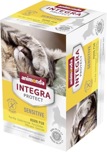 animonda INTEGRA PROTECT Sensitive Huhn Pur 6 x 100 g Katzen Diätfutter bei Futtermittelallergie sensitives Katzenfutter für allergische Katzen Katzennassfutter ohne Getreide