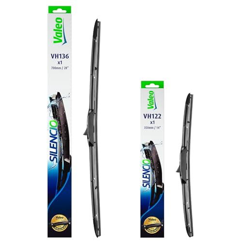 VALEO Silencio Wischer - Set aus Premium Ganzjahres-Originalausrüstungs-Ersatz-Hybrid-Wischerblättern VH136 VH122 - Vorne Länge 700mm 350mm - Set mit 2 Wischerblättern 574736 574722