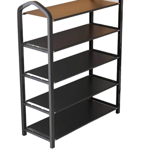 DECORN Schuhregal für Schrank Stabiles Schuhregal aus Metall Platzsparender Kleiner Schuh-Organizer für Eingangsbereich Flur Wohnzimmer Einfache Montage Schwarz 5 Tier 63cm
