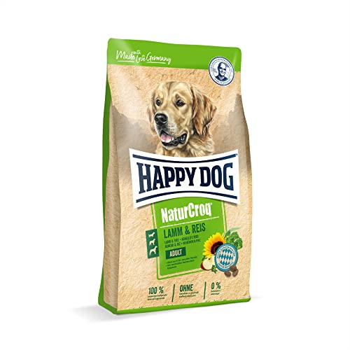 Happy Dog 60528 NaturCroq Lamm Reis Trockenfutter mit heimischen Kräutern für ausgewachsene Hunde 4 kg Inhalt