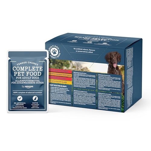 by Amazon Lifelong Alleinfuttermittel für ausgewachsene Hunde Fleischauswahl in Sauce 1.2 kg 12 Packungen mit 100g