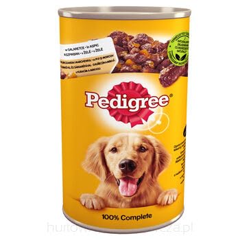 Pedigree Adult Nassfutter für Erwachsene Hunde mit Huhn und Karotte in Gelee 12 x 1200g 12 Dosen