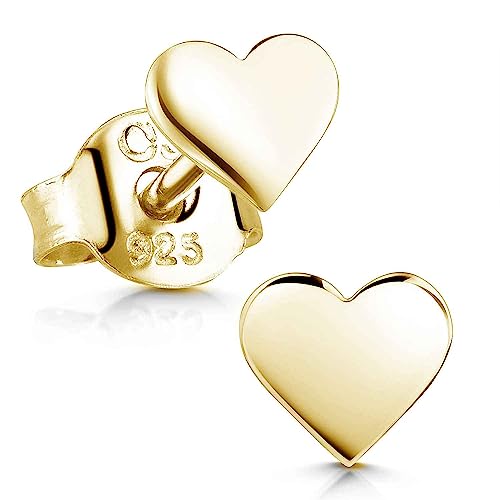 MATERIA by Matthias Wagner Kleine Herz Ohrstecker Silber 925 für Damen und Mädchen SO-260-Gold