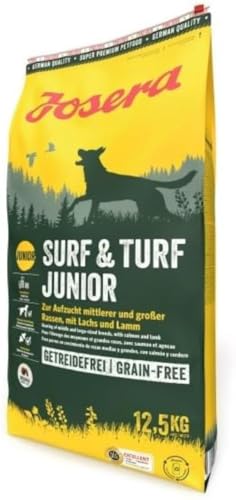 Josera Surf Turf Junior 12 5 kg 1er Pack Premium Trockenfutter für Welpen Junghunde Aufzuchtfutter mit Lachs und Lamm