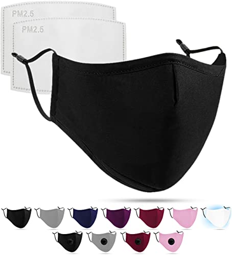 LUFTTY Maske mit Filter und verstellbaren Ohrschlaufen Community Maske schwarz Behelfs Mundschutz waschbar Premium Stoffmaske