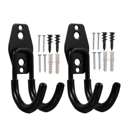 ifundom 2 Stück Schwere Wandhalterung aus Edelstahl und Gummi Vielseitiger Gartenschlauchhalter zur Wandmontage Robuster Aufhänger für Schläuche Seile und Gartengeräte für Garage und