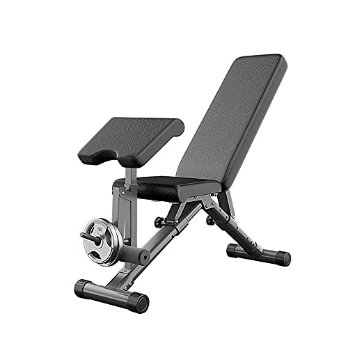 XDLEDMKIZ Hantelbank Kurzhantelbank Gewichtheberbett klappbarer Fitnessstuhl für Zuhause Sit-up-Brett Bankdrückbank Bauchmuskeltrainingsgerät Rückenlagebrett Stil