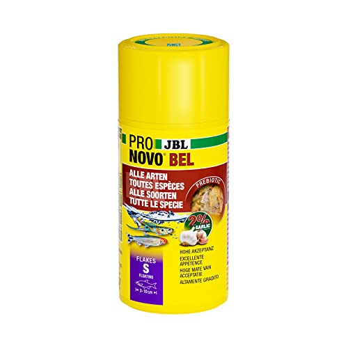 JBL PRONOVO BEL FLAKES Hauptfutter für alle Aquarienfische von 3-10 cm Fischfutter-Flocken Größe S 100 ml