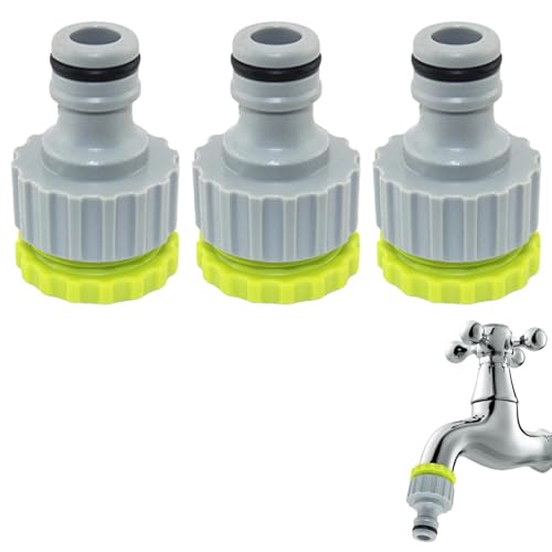 3 Stück Wasserhahn Adapter Gartenschlauch für Gardena Hahnverbinder Schlauchverbinder Anschluss Set 1 2 Zoll 3 4 Zoll Kunststoff Schlauchanschluss 2-in-1 Schlauch Kupplung für Verbinder Wasserschlauch
