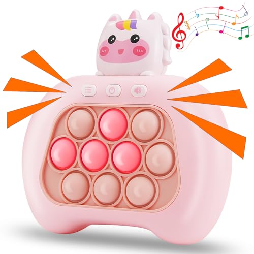 weirtoya Einhorn Quick Push Game Bubble Pop Game Quick Push elektronisches Spiel Spielzeug ab 3 Jahre Geburtstagsgeschenk für Jungen Mädchen Teenager