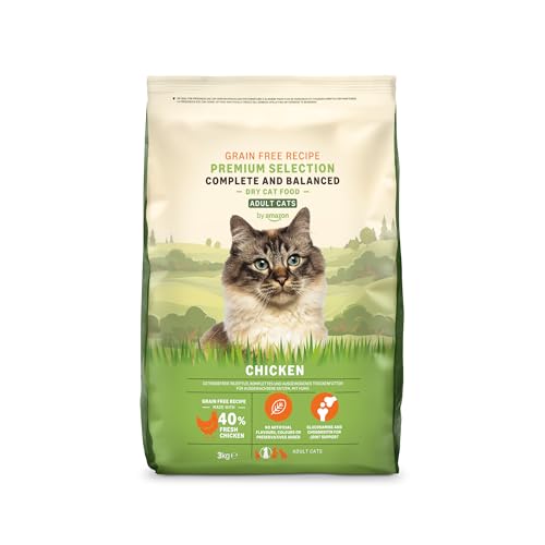 by Amazon Katzenfutter für ausgewachsene Katzen Fein zubereitetes Trockenfutter mit frischem Huhn Getreidefreie Rezeptur 3 kg 1er-Pack Zuvor eine Marke von Lifelong gleiches Produkt