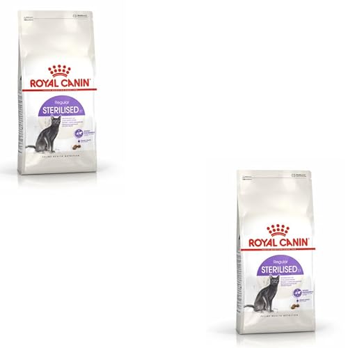 ROYAL CANIN Sterilised 37 Doppelpack 2 x 400 g Trockenfutter für kastrierte Katzen 1 bis 7 Jahre Zum Erhalt des idealen Körpergewichts Mit hohem Proteingehalt
