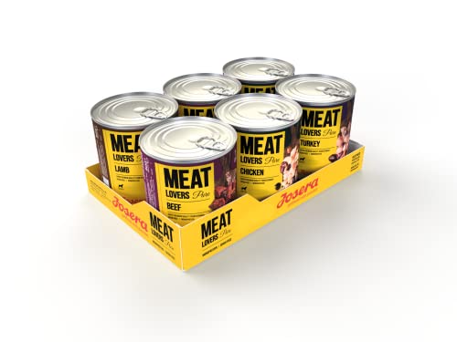 Josera Meat Lovers Pure Multipack Nassfutter für Hunde hoher Fleischanteil getreidefrei Alleinfuttermittel 6x800g