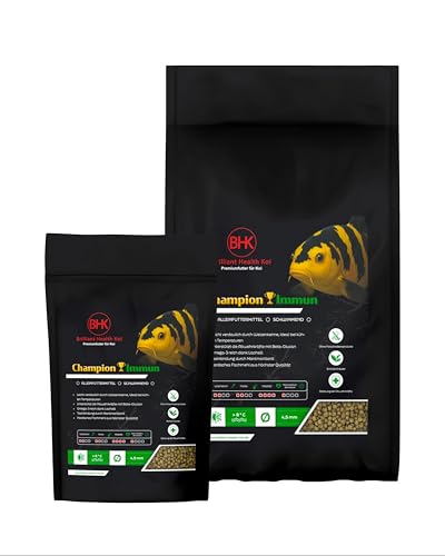 BHK - Koi Futter Immunsystem Champion Immun Swim 1 2kg 4 5mm schwimmend Spezialfutter ab 8 C Für Widerstandskraft Farbe