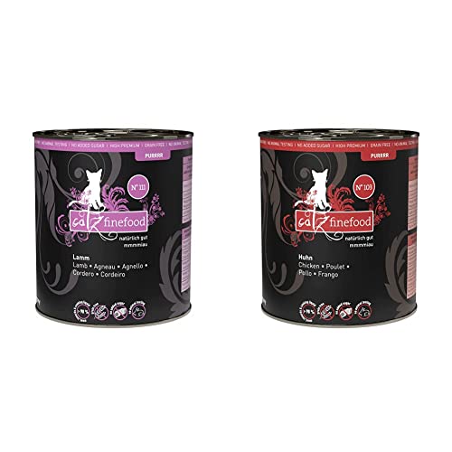 catz finefood Purrrr Lamm Monoprotein Katzenfutter nass N 111 70% Fleischanteil 6 x 800 g Dose Purrrr Huhn Monoprotein Katzenfutter nass N 103 70% Fleischanteil 6 x 800g Dose