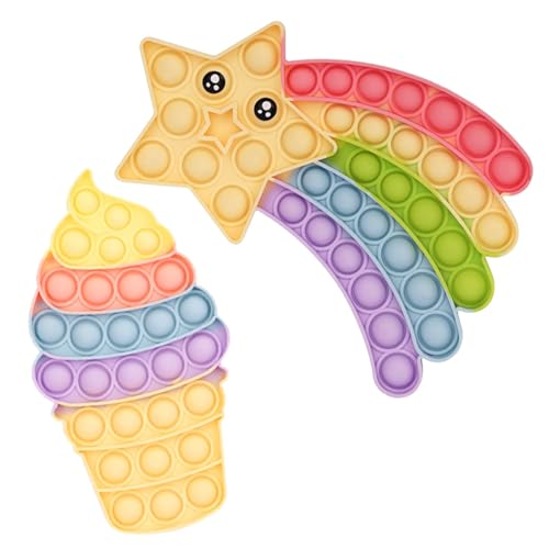 BDSHUNBF 2PCS Pop It Bubble Fidget Spielzeug Silikon Antistress Toy für Stressabbau Kinder und Erwachsene