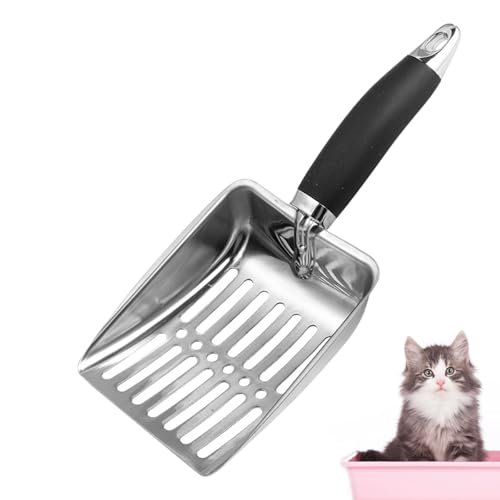 Katzenstreuschaufel Streuschaufel Aus Edelstahl Mit Komfortablem Gummigriff Schnellem Sieben Und Tiefem Schaufeldesign Langlebigem Kotsieb Für Einfache Reinigung Des Katzenhauses Und Problemlose W