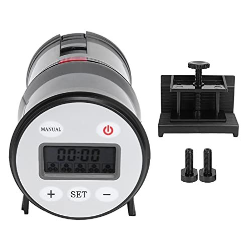 XTevu Fischfutterautomat automatischer Aquarium-Futterspender mit programmierbarem Timer Urlaubsfütterungsgerät für Aquarium-Trockenfutter