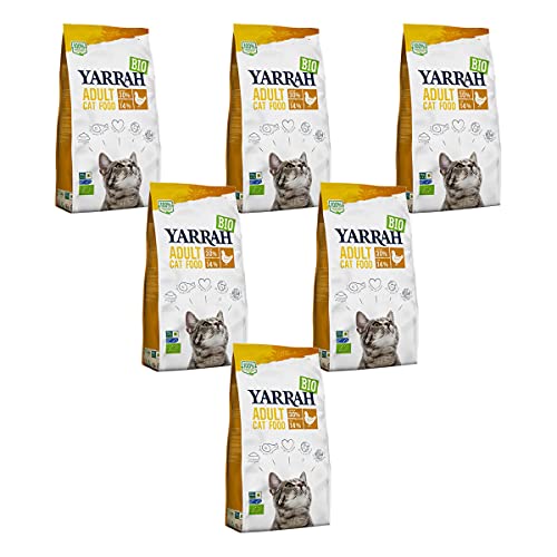 Yarrah - Trockenfutter mit Huhn für Katzen Bio - 0 8 kg - 6er Pack