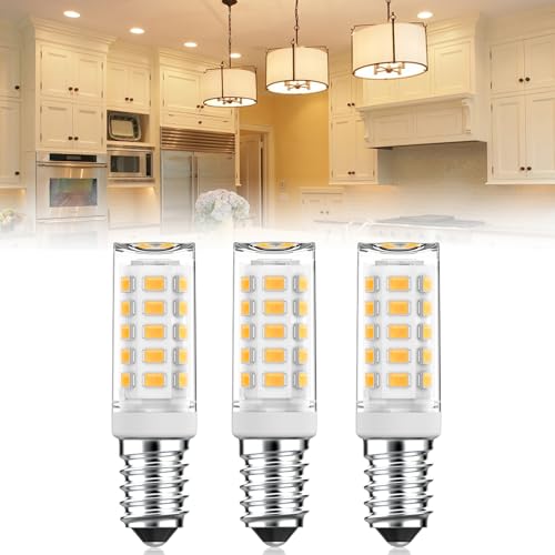 Cxyemt E14 LED Lampen Warmweiß 3000K 4W Ersatz für 50W 60W Halogenlampen CRI85 Nicht Dimmbar AC230V 550lm 360 Abstrahlwinkel Glühbirne E14 LED Birne für Kühlschrank Dunstabzugshaube 3er Pack