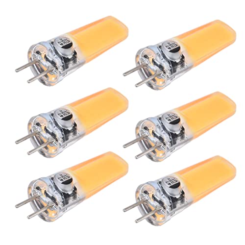 Fafeicy 6Pcs GY6.35 LED Birne 5W 500lm COB Silikon Glühbirne für Kronleuchter Deckenlampen Deckenventilator Lampen 360 -Wärmeableitungsdesign AC12V DC12-24V Warmweiß