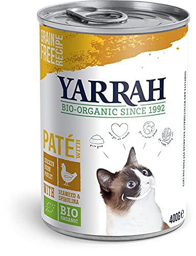 Yarrah Y h Katzenfutter Spirulina Seegras Hühnerpaste 8 x 400 g