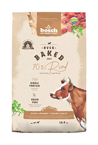 bosch HPC Oven Baked Rind Im Ofen gebackenes Hundefutter für ausgewachsene Hunde aller Rassen Single Animal Protein grain-free 1 x 10 kg