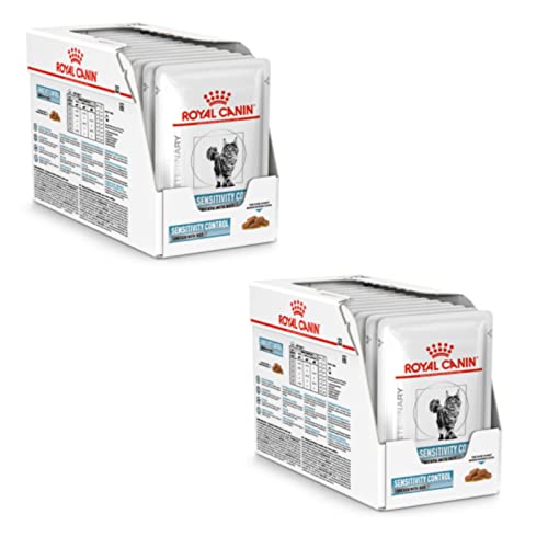 Royal Canin Veterinary Sensitivity Control Doppelpack 2 x 12 x 85 g Diät-Alleinfuttermittel für ausgewachsene Katzen Zur Minderung von Nährstoffintoleranzerscheinungen
