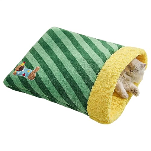 Katze Schlafsack Bett - warmes Katzenbett Schlafsack Bequeme Katzenkuschel -Sack Te Katze Schlafsack warm Warmes Plüsch -Katzen -Sack warmes Katzenbett für Kätzchen Welpenbetthöhle Schlafsack