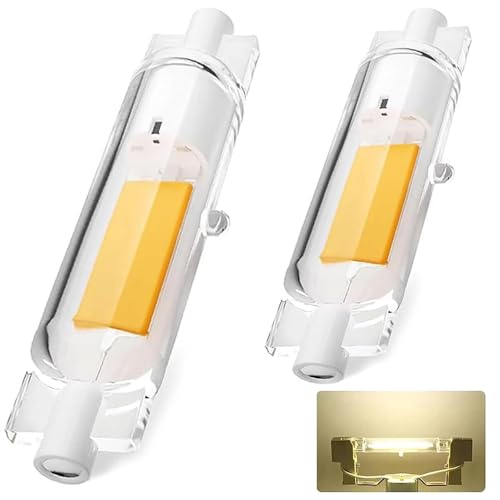 ACAATVE R7S Led 78mm Dimmbar 20W Lampen 78mm R7S Led Ersatz Für 200W Halogenstab Naturweiß 4000K 2000 LM 360 Abstrahlwinkel Kein Flackern für Deckenfluter Stehlampe Wandleuchte 2er Pack