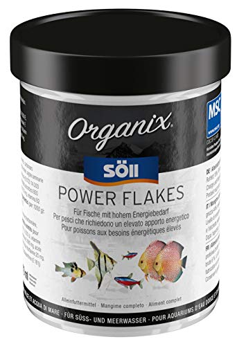 Söll Organix Power Flakes - Hauptfutterflocken für Zierfische Fischfutter proteinreich mit Vitaminen für Aquarienfische mit viel Energie 270 ml