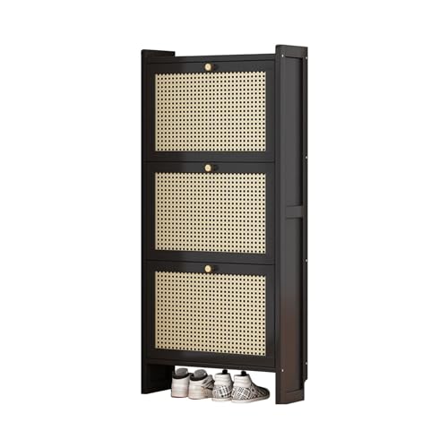 Rattanschrank Freistehender Für Den Schmales Herunterklappbaren Ablageflächen Einzigartiger Rattantür Für 120 50 17CM