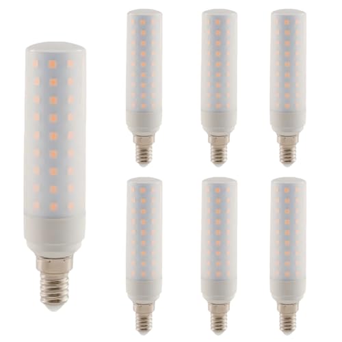 WULUN E14 12W LED Mais Glühbirne Energiesparlampen mit milchiger weißer Abdeckung Äquivalent 120W Halogenlampen 1200LM Warmweiß 3000K AC DC 110V-240V 360 Strahlwinkel Nicht Dimmbar 6 Stück